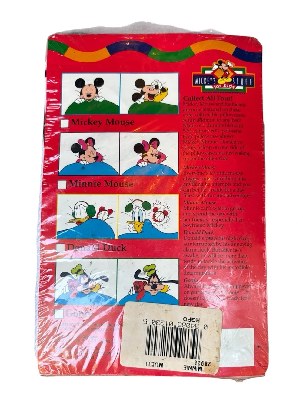 Vintage Disney Minnie Mouse Pillowcase Wamsutta 90s NIP